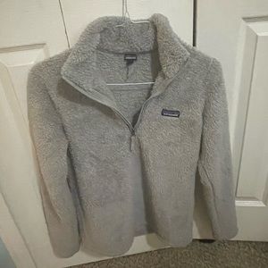 Patagonia gray fuzzy pull over quarter zip